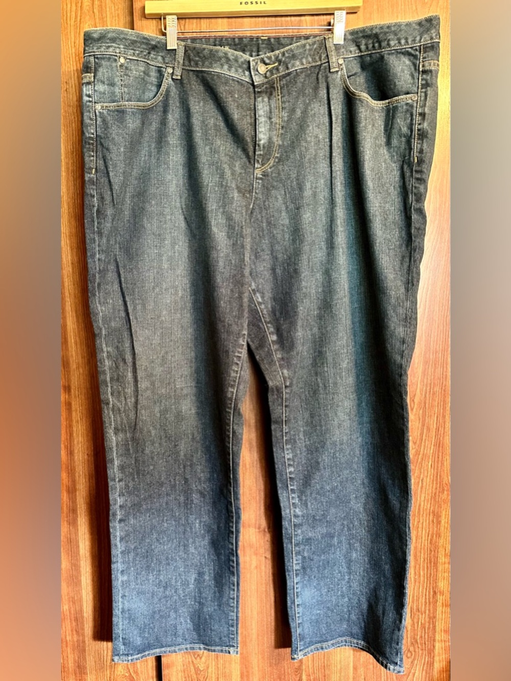 TALBOTS Jeans Womens 24 Blue Dark W-Heritage Straight Leg Stretch PLUS Denim